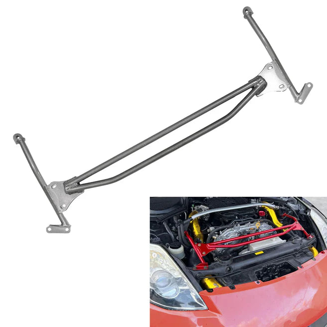 Reinforced Front Upper Nismo Style Strut H Brace Bar For 03-09 Nissan 350Z Z33