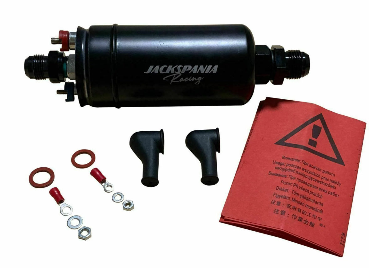 380LPH Fuel Pump External Inline For Bosch 044 AEM Check Valve 10AN 8AN