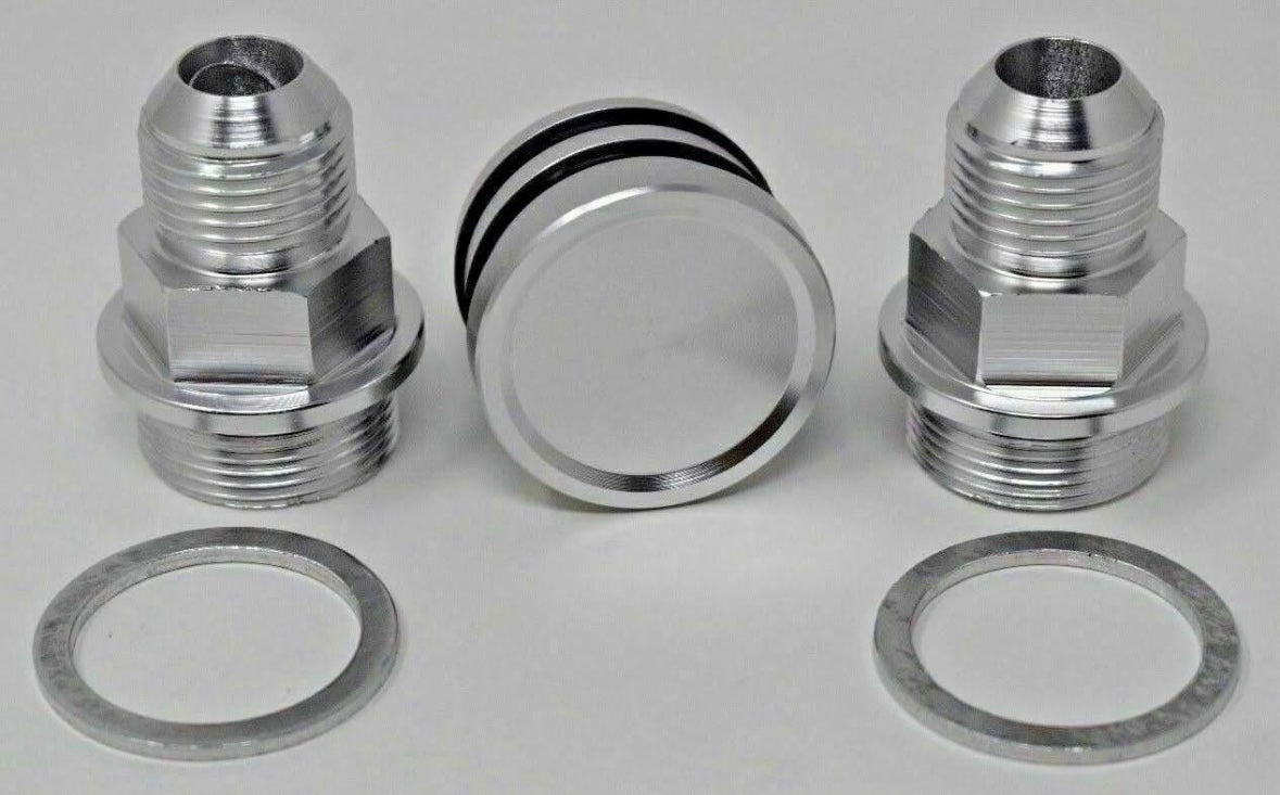 Rear Block Breather Fittings And Plug For B16 B18 Catch Can M28 To 10AN B Series