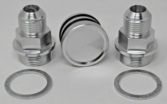 Rear Block Breather Fittings And Plug For B16 B18 Catch Can M28 To 10AN B Series
