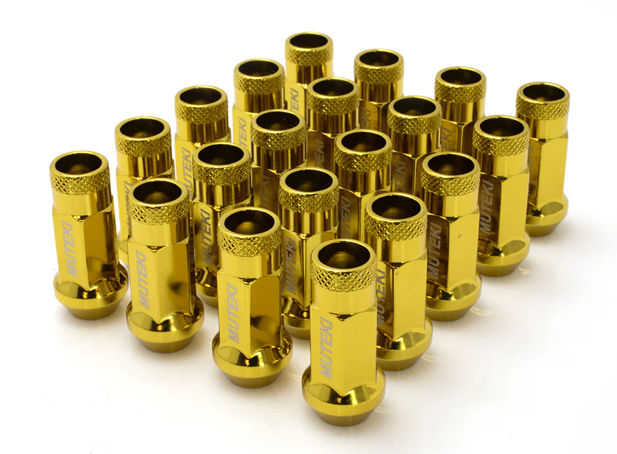 Muteki SR48 Lug Nuts – Gold Chrome 12x1.25 (Set of 20)