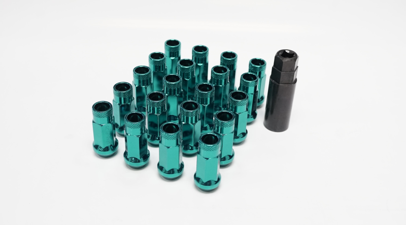 Muteki SR48 Lug Nuts – Green Blue 12x1.25 (Exclusive Color, Set of 20)