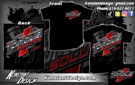 Torque Solution Apparel: Unisex T-Shirt Logo Graphic w/ Piston Design