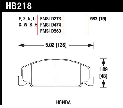 Hawk 88-89 Civic Si / 92-00 Civic CX / 88-00 DX / 98-00 GX HP Plus Street Front Brake Pads