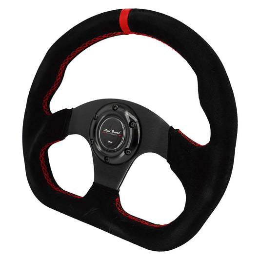 Lightweight Flat Racing Billet 6-Bolt Steering Wheel Black Alcantara Quadro
