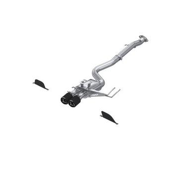 compare product MBRP 2023 Toyota Corolla GR 1.6L T304 SS 3in Cat-Back Dual Center Rear w/ Carbon Fiber Tips