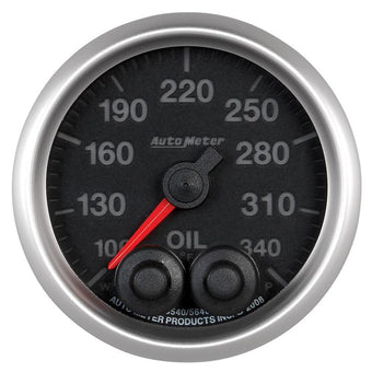 compare product Autometer Elite 52mm 100-340 Deg F Oil Temp Peak & Warn w/ Electronic Control Gauge