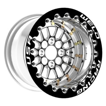 compare product Weld Tuner Import 15x7 / 4x100mm BP / 5in. BS Black CTR Black Single Beadlock MT