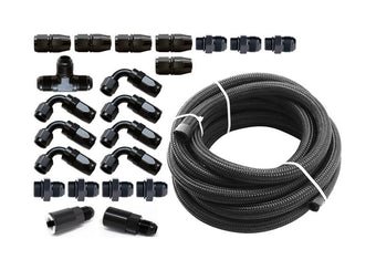 compare product Torque Solution Braided Fuel Line Kit for -6 Aeromotive FPR: Subaru WRX 02-14 / Subaru STI 07-18