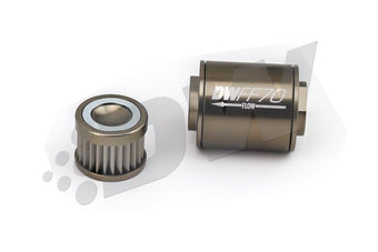 compare product DeatschWerks Stainless Steel 10AN 10 Micron Universal Inline Fuel Filter Housing Kit (70mm)