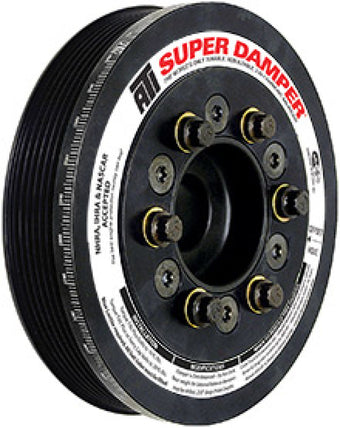 compare product ATI Damper - 7.795in - Alum - 8 & 6 Grv - Ford Coyote 5.0 - 15 Percent OD - w/A/C Pulley