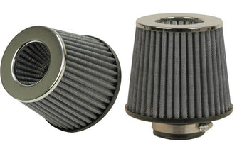compare product Vibrant Open Funnel Perf Air Filter (5in Cone O.D. x 5in Tall x 3in inlet I.D.) - Chrome Filter Cap