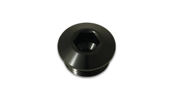 compare product Vibrant Aluminum -10AN ORB Slimline Port Plug w/O-Ring - Anodized Black
