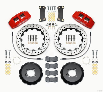 compare product Wilwood Dynapro 6 Front Hat Kit 12.88in Drilled Red 2002-Up Mini Cooper w/ Lines