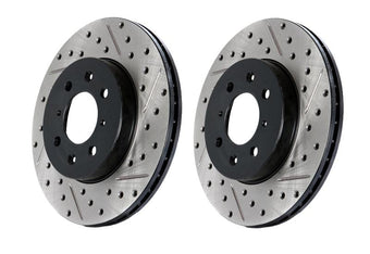compare product StopTech 08+ Subaru STI (Will Not Fit 05-07) Slotted & Drilled Sport Brake Rotor
