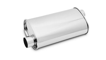compare product Vibrant StreetPower Oval Muff 5in x 9in x 15in long body 3in inlet I.D. x 3in outlet Offset-Offset
