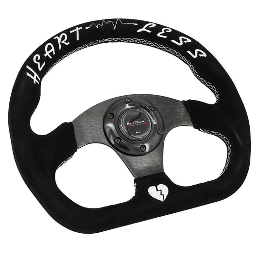 Heartbreak Lightweight Flat Racing Billet 6-Bolt Steering Wheel Black Alcantara Quadro