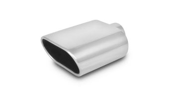 compare product Vibrant 5.5in x 3in Oval SS Exhaust Tip (Single Wall Angle Cut Rolled Edge)
