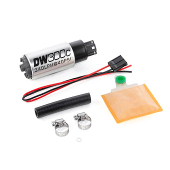 compare product DeatschWerks 340lph DW300C Compact Fuel Pump w/ Universal Install Kit (w/o Mounting Clips)