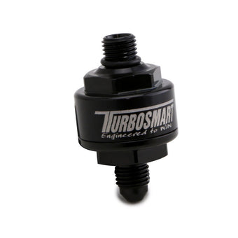 compare product Turbosmart Billet Turbo Oil Feed Filter w/ 44 Micron Pleated Disc AN-4 Male to AN-4 ORB- Black