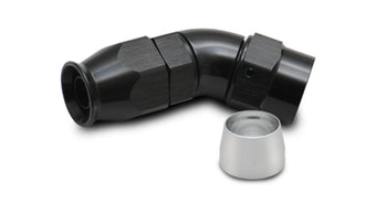 compare product Vibrant 45 Degree One Piece Hose End for PTFE Lined Hose Size -12AN