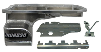 compare product Moroso Mitsubishi Evo 7/8/9 (w/Lower Intercooler Pipe) Road Race Baffled Wet Sump 6.5qt Alum Oil Pan