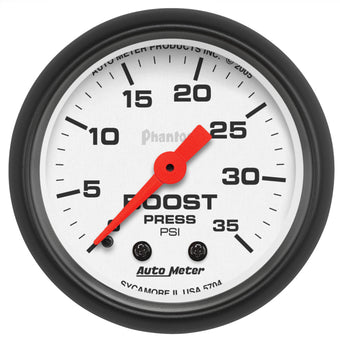 compare product Autometer Phantom 52mm 35 PSI Mechanical Boost Gauge