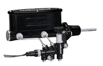 compare product Wilwood HV Tandem M/C Kit w L/H Bracket & Prop Valve - 7/8in Bore Black-W/Pushrod