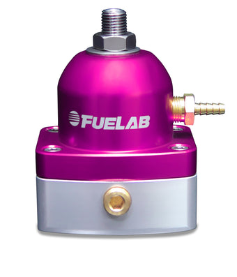 compare product Fuelab 535 EFI Adjustable Mini FPR 25-90 PSI (2) -6AN In (1) -6AN Return - Purple