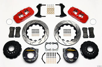 compare product Wilwood AERO4 Rear P-Brake Kit 14.00in Drill Red Big Ford New Style 2.50in Offset