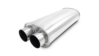 compare product Vibrant Streetpower Oval Muffler 3.0in Dual Inlet/Outlet 18in Body Length