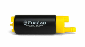 compare product Fuelab 494 High Output In-Tank Electric Fuel Pump - 340 LPH In Offset From Out