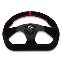 Lightweight Flat Racing Billet 6-Bolt Steering Wheel Black Alcantara Quadro