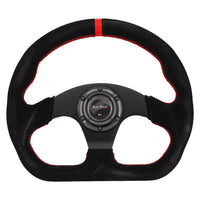 Lightweight Flat Racing Billet 6-Bolt Steering Wheel Black Alcantara Quadro