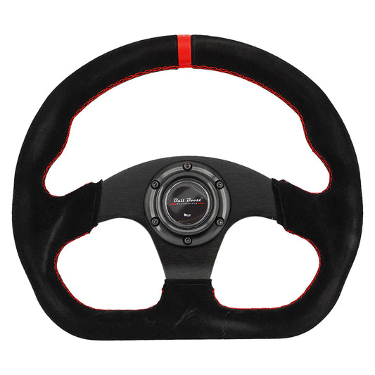 Lightweight Flat Racing Billet 6-Bolt Steering Wheel Black Alcantara Quadro