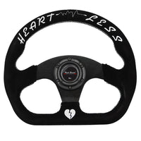 Heartbreak Lightweight Flat Racing Billet 6-Bolt Steering Wheel Black Alcantara Quadro