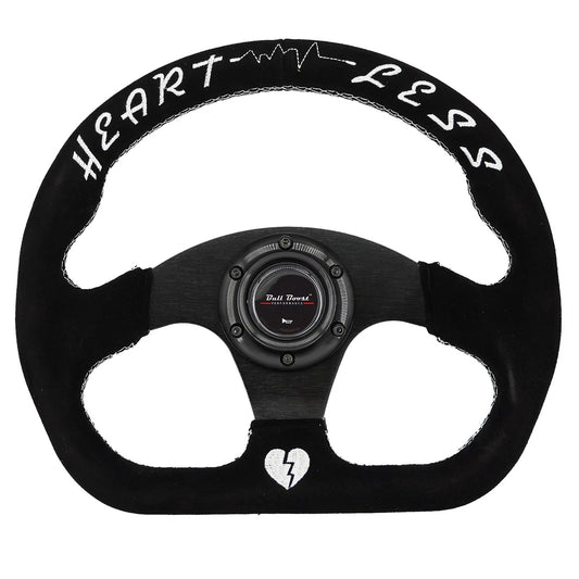 Heartbreak Lightweight Flat Racing Billet 6-Bolt Steering Wheel Black Alcantara Quadro