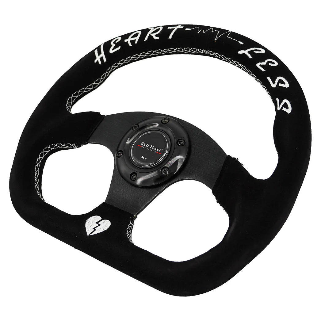 Heartbreak Lightweight Flat Racing Billet 6-Bolt Steering Wheel Black Alcantara Quadro