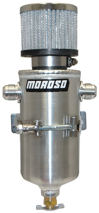 compare product Moroso Breather Tank/Catch Can - Two -10An Male Fittings - Aluminum