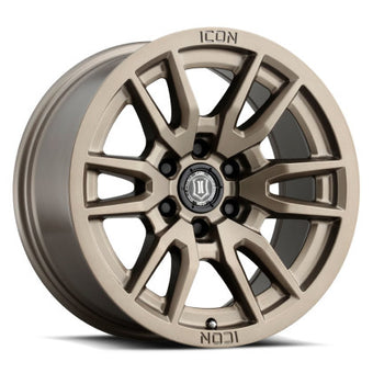 compare product ICON Vector 6 17x8.5 6x5.5 0mm Offset 4.75in BS 106.1mm Bore Bronze Wheel