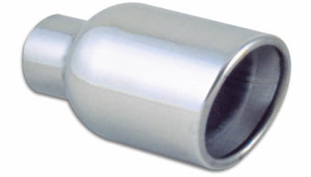 compare product Vibrant 3in ID Dual 4in OD Round SS Tips (Double Wall, Angle Cut)