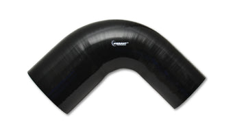 compare product Vibrant 2in ID x 2.25in ID x 4in Long Gloss Black Silicone 90 Degree Transition Elbow