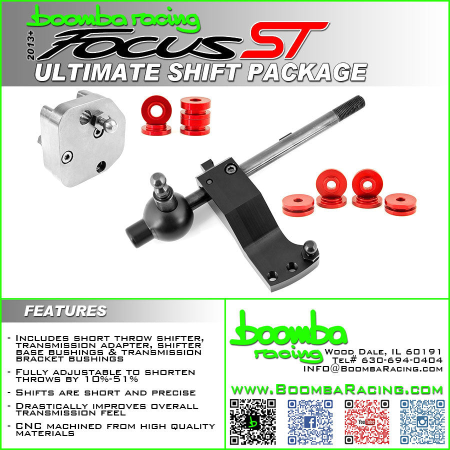 Boomba Racing Focus ST Ultimate Shift Package with shift lever, adapter and bushings