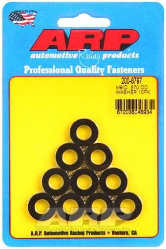 compare product ARP M9 ID 0.670 OD Chamfer Black Washers (10 pack)