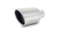 Vibrant 4in Round SS Exhaust Tip (Double Wall Resonated Angle Cut Rolled Edge)