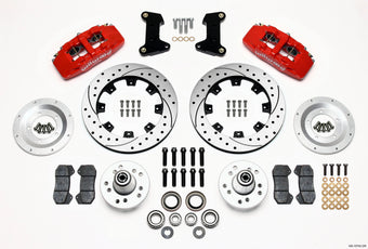 compare product Wilwood Dynapro 6 Front Hub Kit 12.19in Drilled Red 74-80 Pinto/Mustang II Disc Spindle only