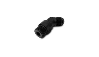 compare product Vibrant -8AN Male to Male -8AN Straight Cut 45 Degree Adapter Fitting - Anodized Black