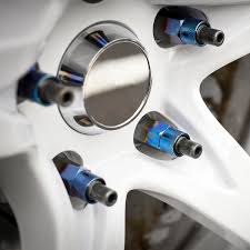 Lug Nut, Steel, Ti-Blue, 12mm x 1.50, Bulge Conical Seat, Open End, Set of 20