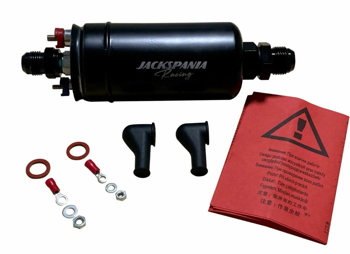 Jackspania Racing 380LPH inline fuel pump with AN fittings